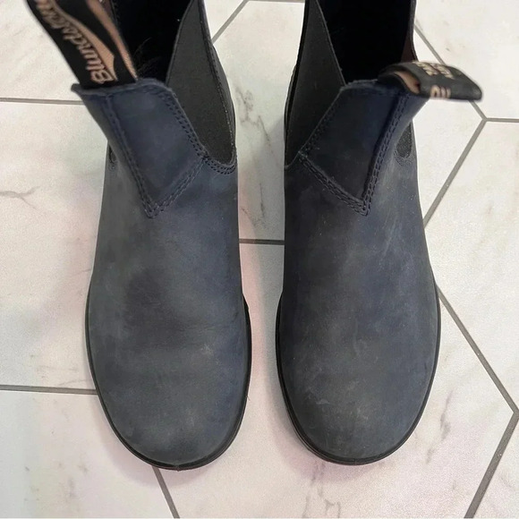 Blundstone Navy Blue Premium Leather Chelsea Boots Size 6 Womens - Picture 2 of 12